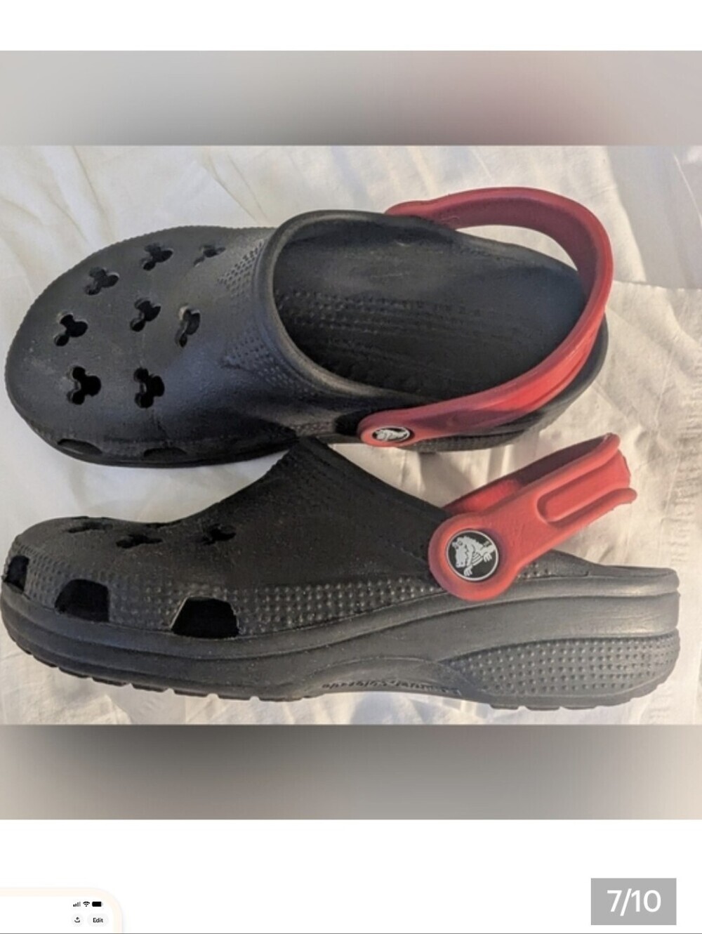 Disney Crocs MICKEY MOUSE Unisex Women 5 Men 3 Classic Clog Black Red EUC